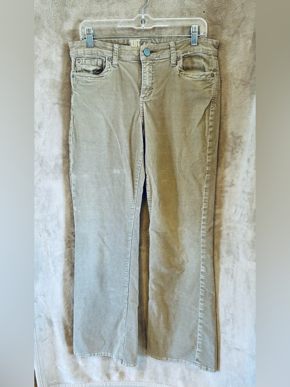 KUT from the Kloth Corduroy Pants Women’s Size 8 Beige Straight Leg Mid Rise